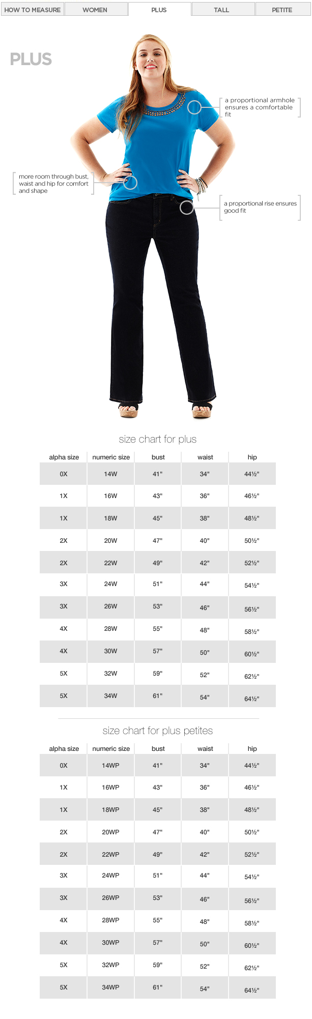 Jcp Size Chart