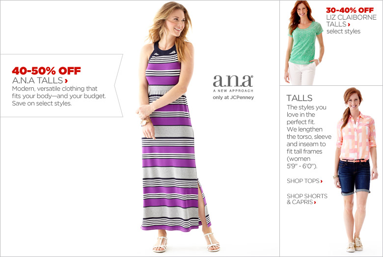 Tall Womens Clothing - Shop Tall Dresses, Jeans, Skirts, Coats ...