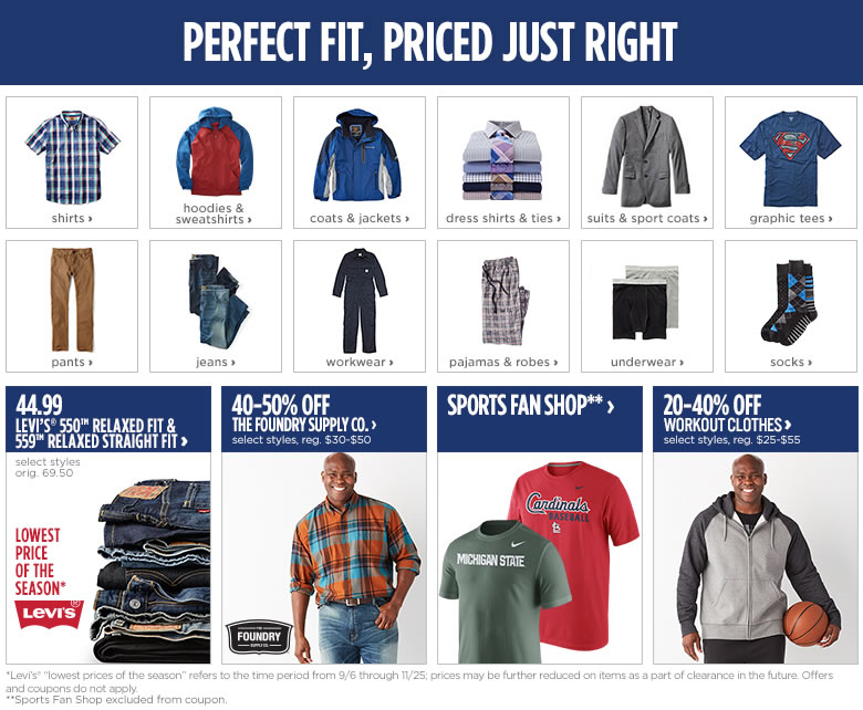 jcpenney big and tall men's catalog