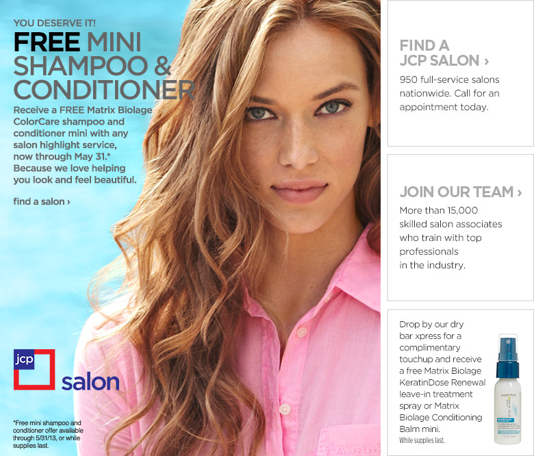 Saving 4 A Sunny Day Free Shampoo & Conditioner Mini With Highlight Service At JCP Salon