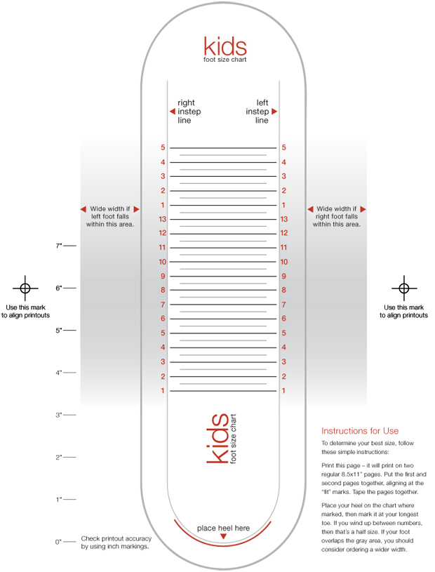 nike shoe size chart printable